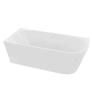 Eck-Badewanne CALDERA 1600 R, Einbau rechts, ovale Innenform (1600×750×580 mm), 250 Liter, glänzend, weiß