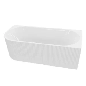 Eck-Badewanne OKLAHOMA 1700 L, Einbau links, ovale Innenform (1700×800×590 mm), 254 Liter, glänzend, weiß