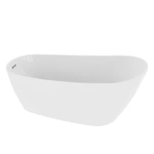 Freistehende Badewanne COMODO 1500, oval (1500×780×720 mm), 250 Liter, glänzend, weiß