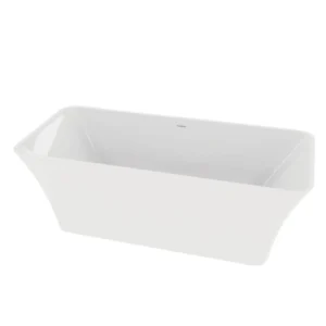 Freistehende Badewanne RILASSA, rechteckig (1700×750×580 mm) 275 Liter, glänzend, weiß