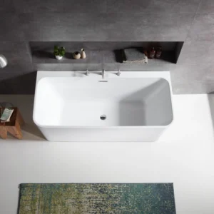 Vorwand-Badewanne MENSOLA 1500, rechteckig (1500×800×600 mm), 265 Liter, glänzend, weiß