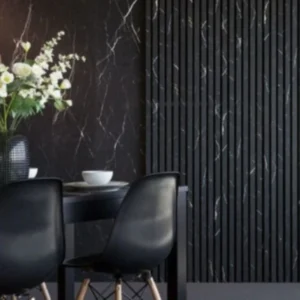 1 Stück (1,56 m²) Akustikpaneel MARBLE (260 × 60 × 2,1 cm), glänzend, schwarz