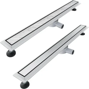 Eckstein Duschrinne 110 cm Ablauf 360° Drehbar Duschrinne Extra Flach mit Geruchsstop und Haarsieb 2 in 1 Edelstahl Ablaufrinne Dusche befliesbar