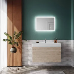 Badspiegel mit Beleuchtung Beschlagfrei LED Badspiegel mit Touchschalter kaltwei IP44 Wandschalter