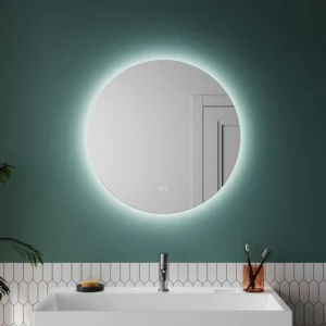 Badspiegel mit Beleuchtung Rund 3 Lichtfarbe einstellbar Beschlagfrei Runder Wandspiegel mit Touch für Badezimmer Lichtspiegel Warmweißes/Kaltweiße/Neutralweiß