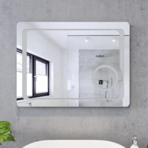 Badezimmer LED Spiegel Badspiegel mit Beleuchtung Kosmetikspiegel Touchschalter 80x60cm GTBM009