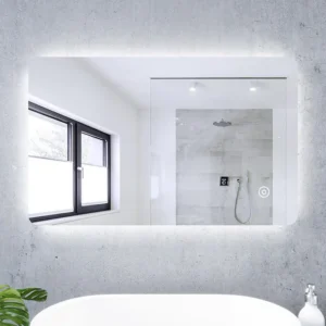 Badspiegel Lichtspiegel LED Spiegel Wandspiegel mit Touch-Schalter 80 x 50cm kaltweiß IP44 energiesparend